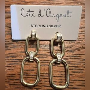 Cate d’ Argent Gold Chain Link Earrings